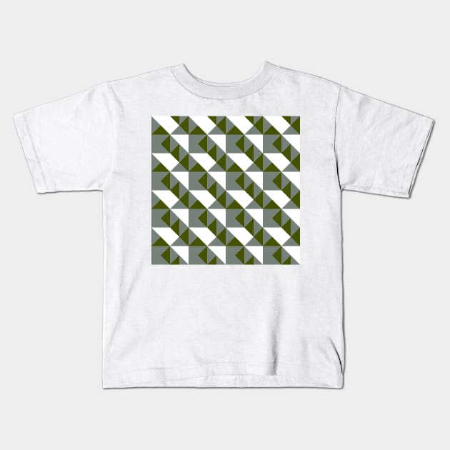 ’Zangles’ - in Mid-Grey and Moss Green on a White base Kids T-Shirt by sleepingdogprod
